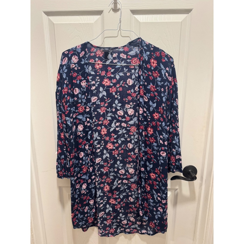 Americanβ Eagle Floral Kimono Cardigan Navy Pink Red XS/S